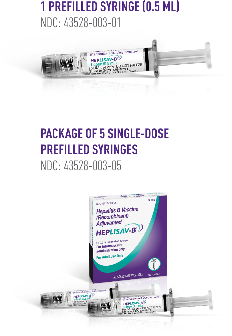 HEPLISAV-B comes in a package of 5 single-dose prefilled syringes[1]